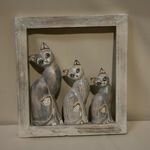 cadre-bois-3-chats-h43cm